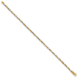 14k Two-tone 2.6mm Hand-polished Fancy Link Bracelet