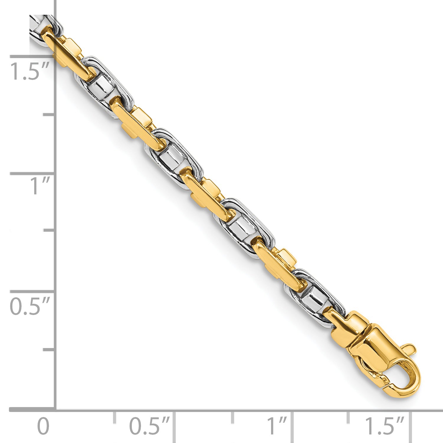 14k Two-tone 3.5mm Fancy Link Chain