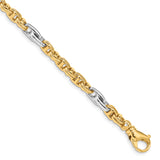 14k Two-tone 5.38mm Hand-polished Fancy Link Chain
