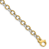 14k Two-tone 6.5mm Fancy Link Chain