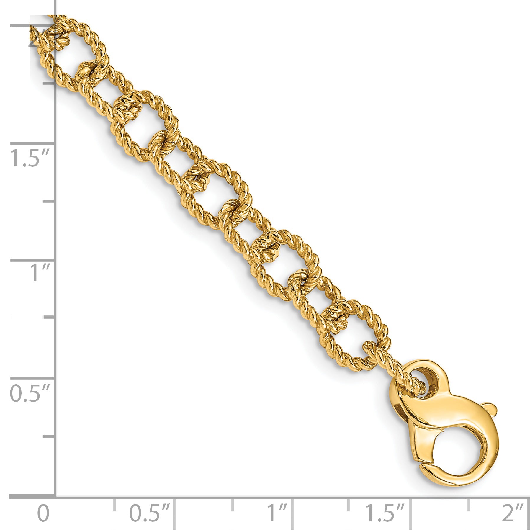 14K 6.5mm Polished Hand-polished Fancy Link Bracelet