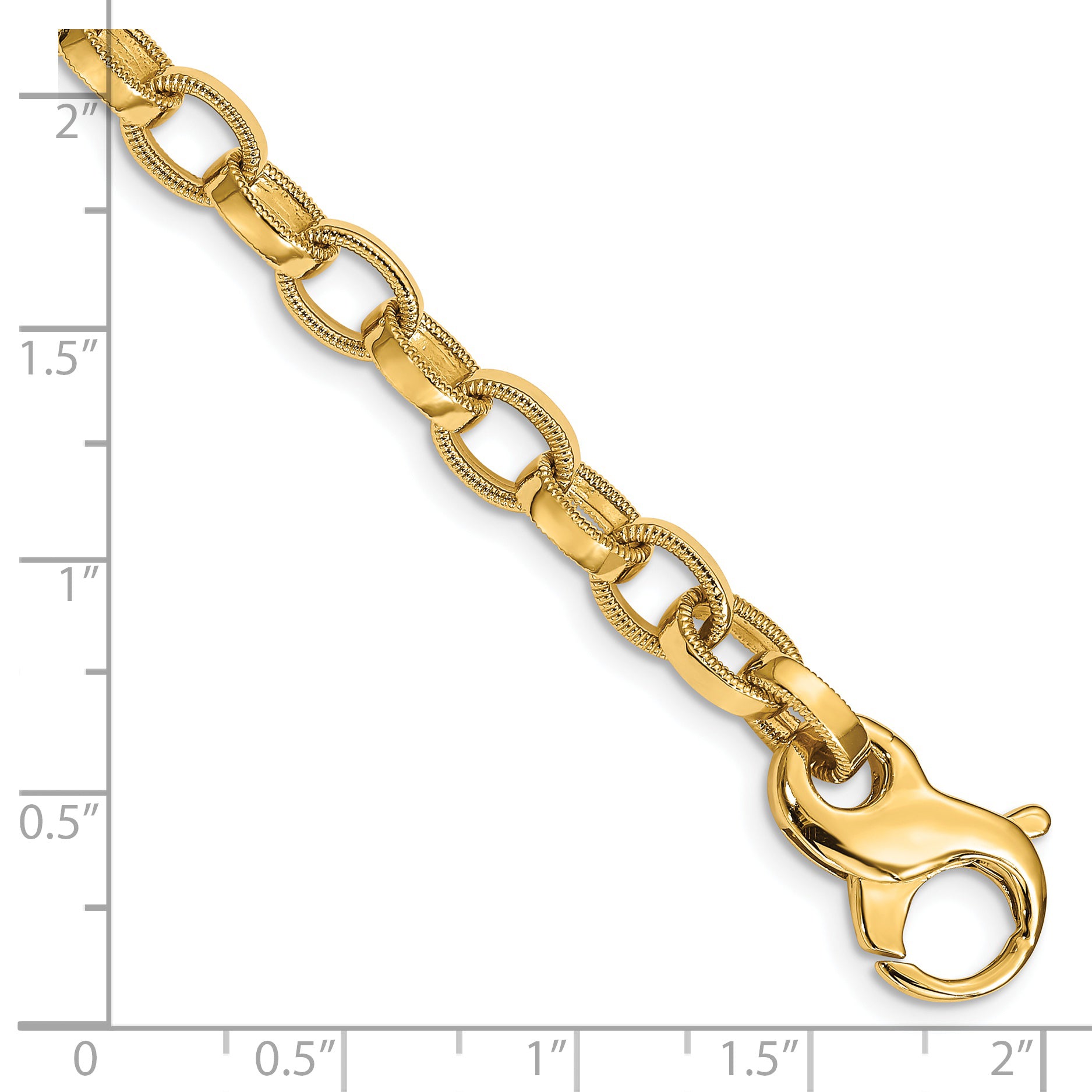 14K 6.2mm Hand-polished Fancy Link Chain