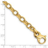 14K 6.2mm Hand-polished Fancy Link Bracelet