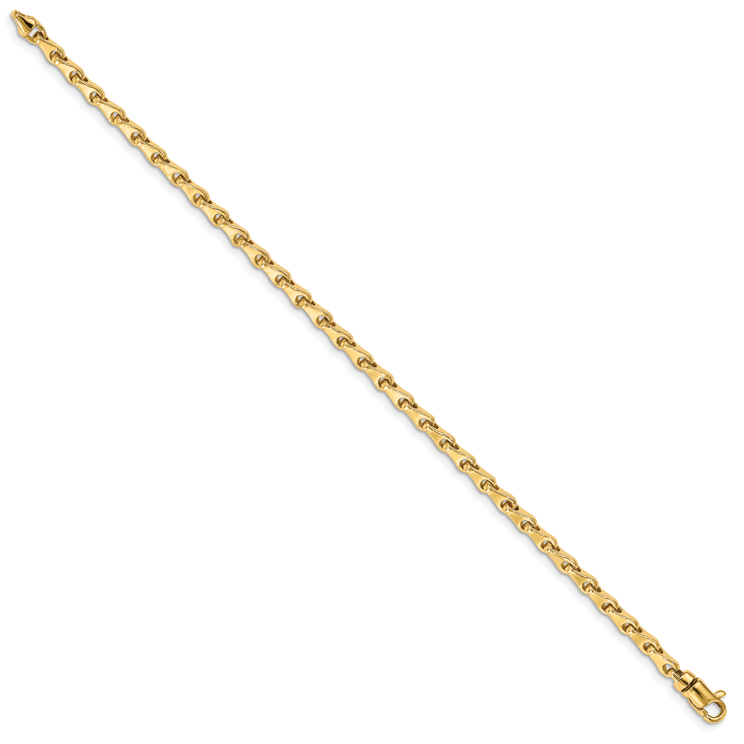 14k 3.3mm Hand-polished Fancy Link Bracelet