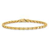 14k 3.3mm Hand-polished Fancy Link Bracelet
