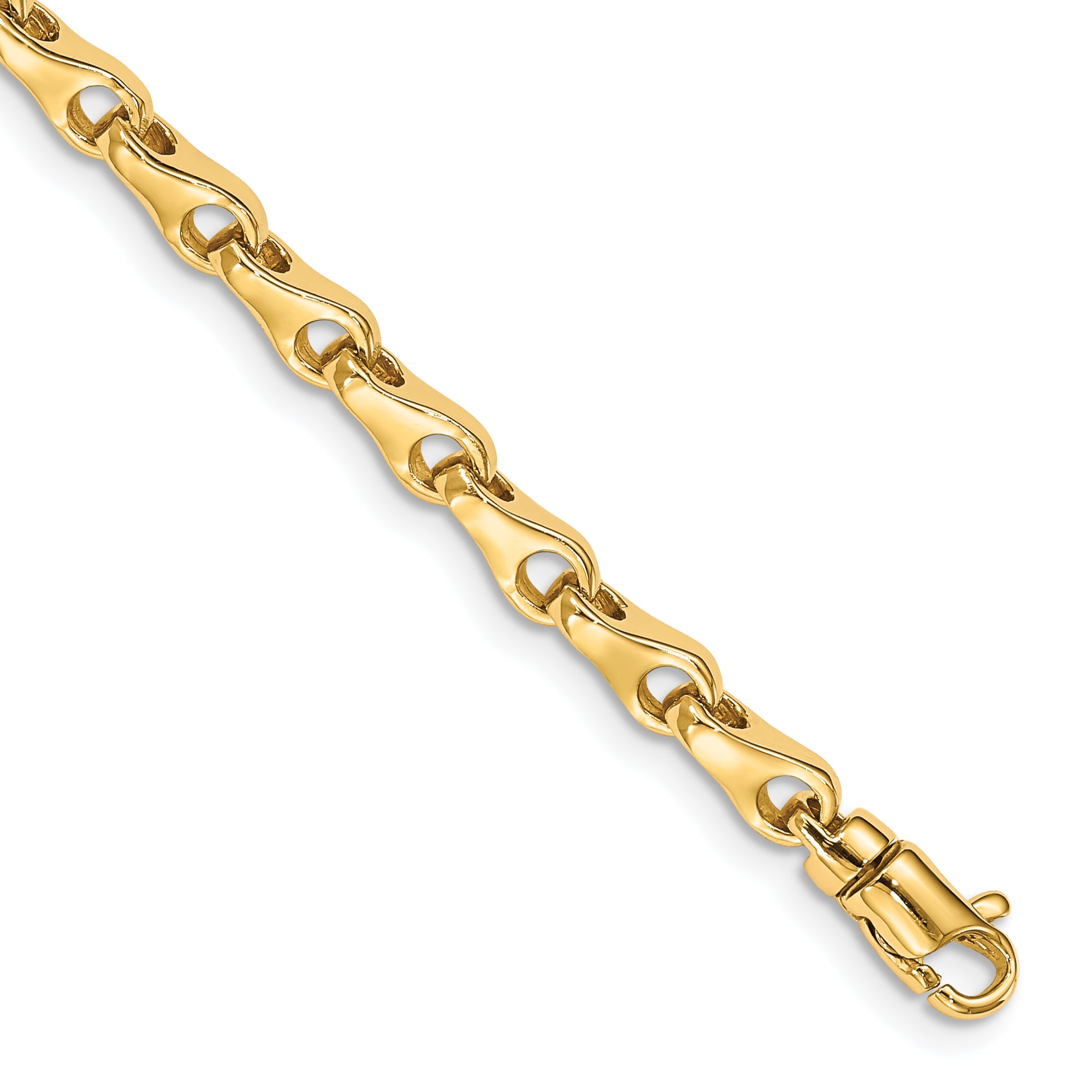 14k 3.9mm Hand-polished Fancy Link Chain