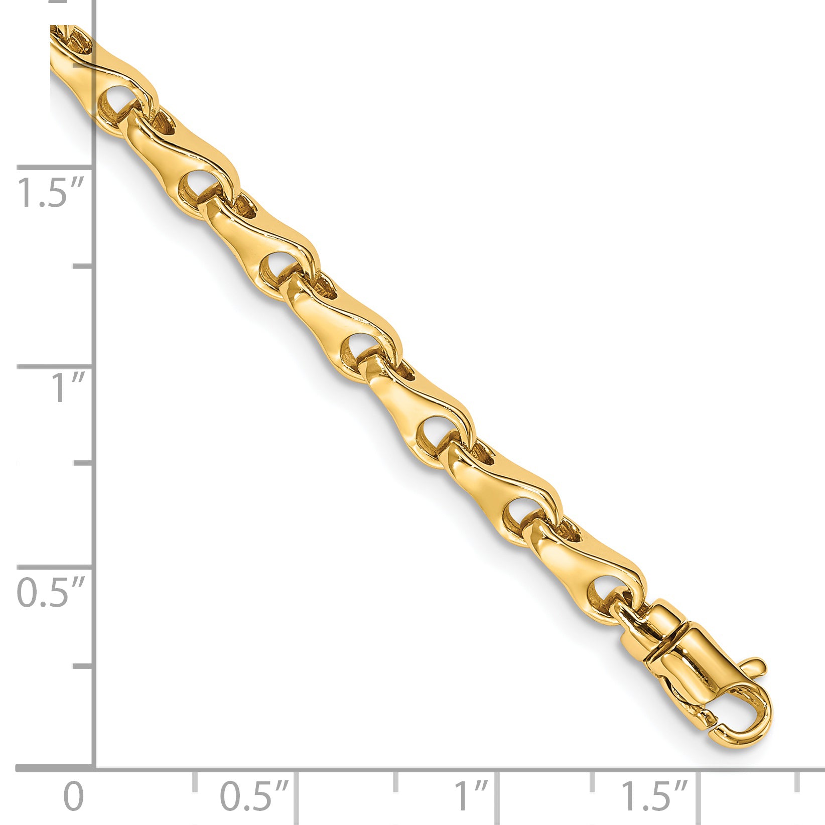 14k 3.9mm Hand-polished Fancy Link Chain