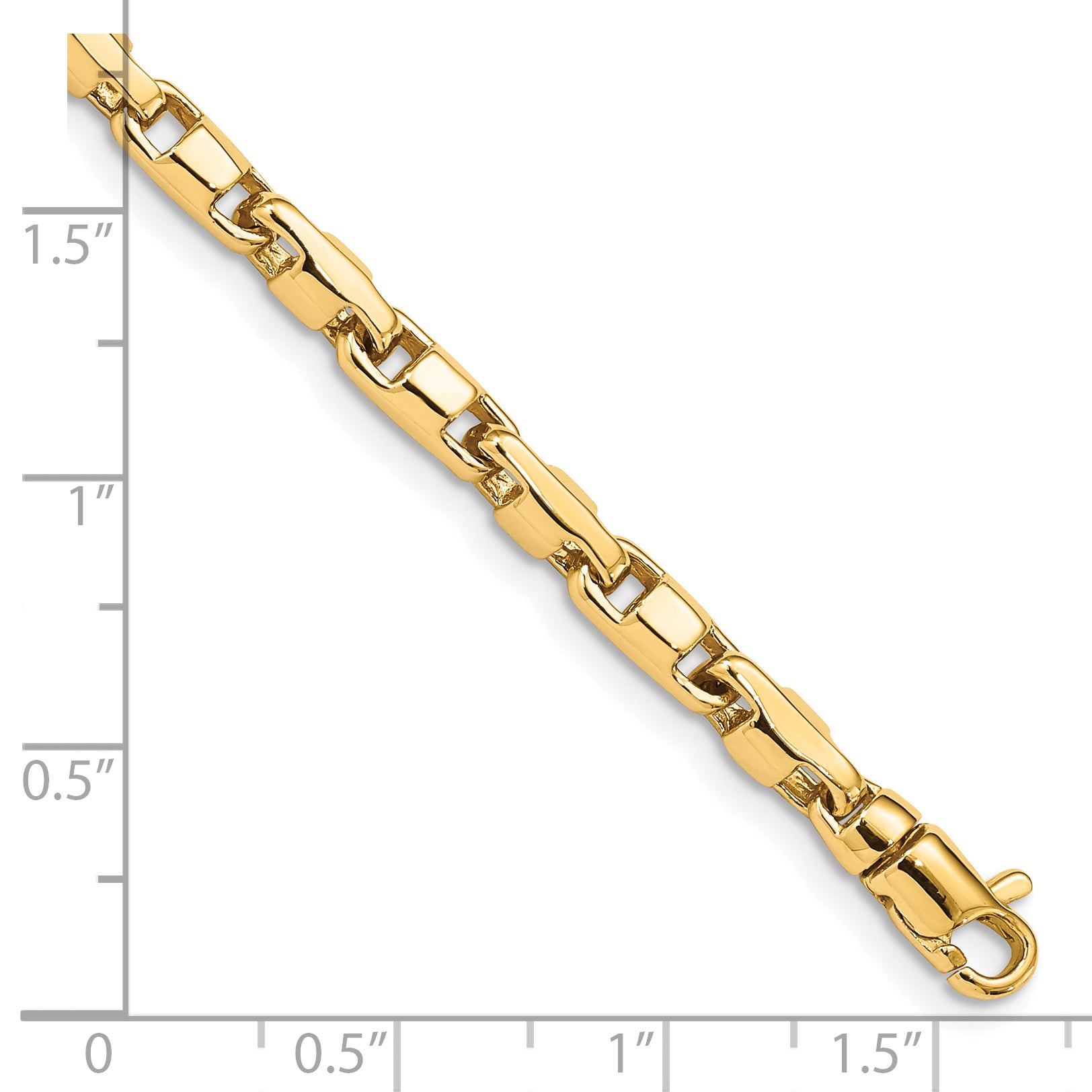 14K 4mm Hand-polished Fancy Link Chain