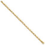14K 4mm Hand-polished Fancy Link Bracelet
