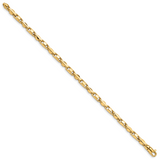 14K 4mm Hand-polished Fancy Link Bracelet