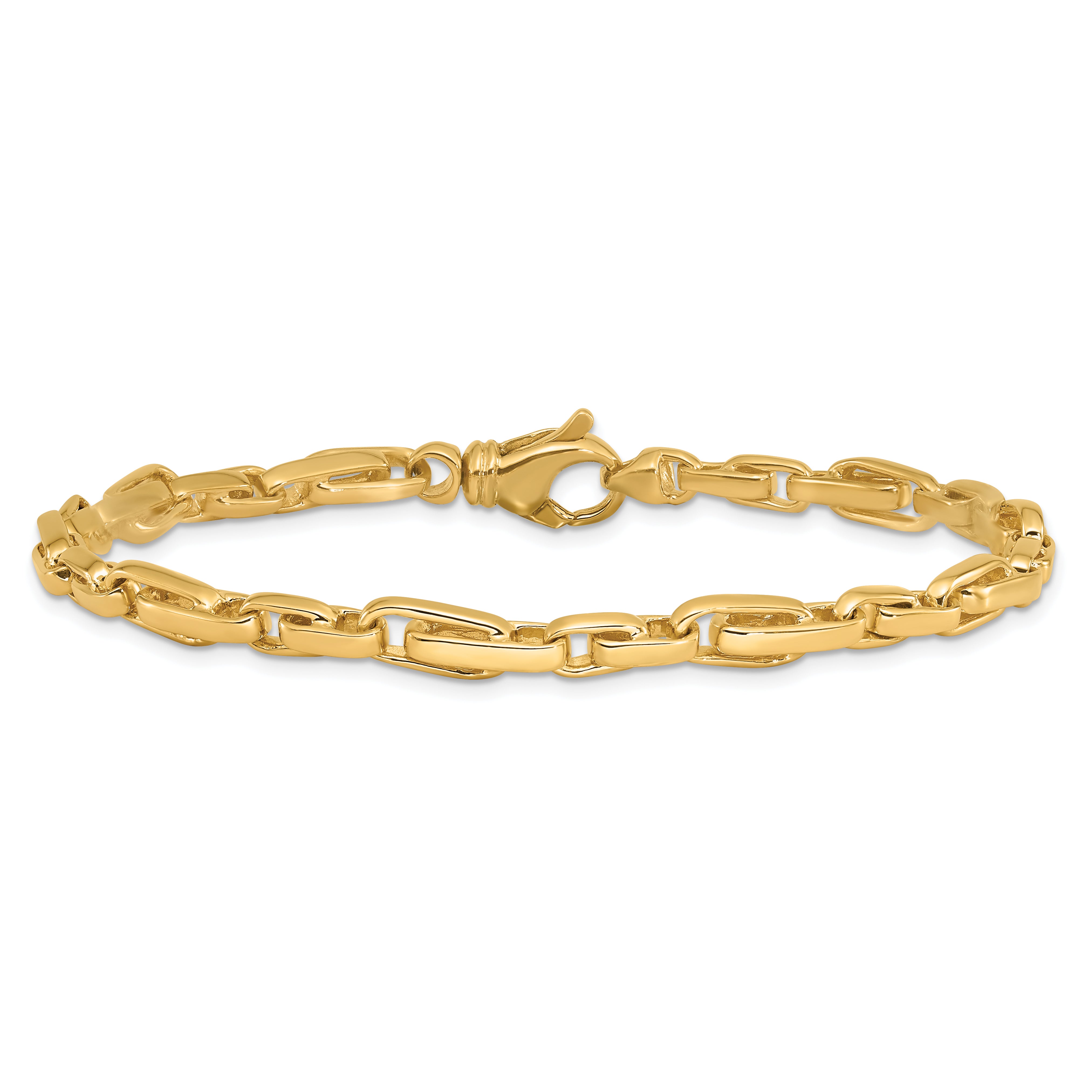 14k 5mm Hand-polished Fancy Link Chain