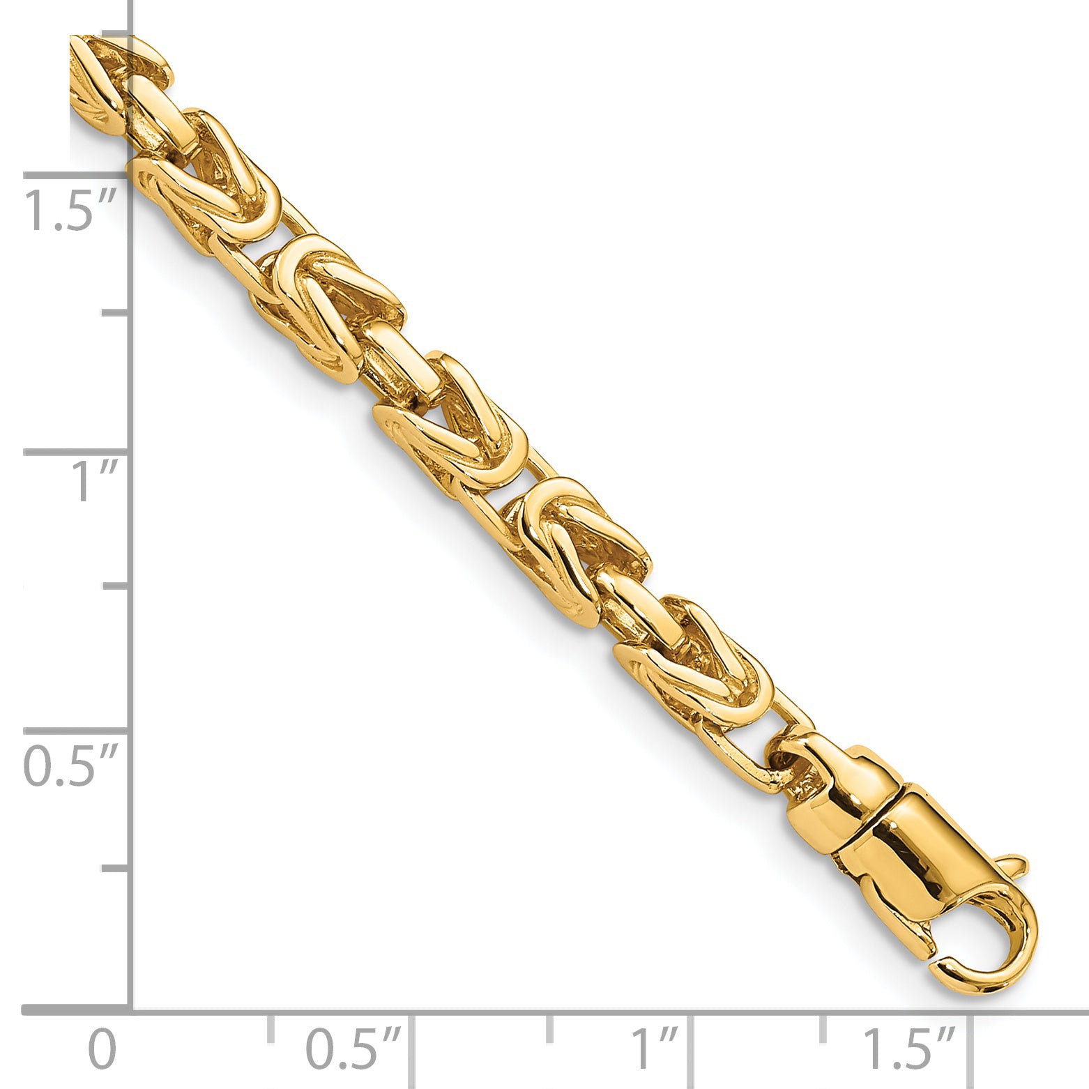 14k 4.1mm Hand-polished Byzantine Link Chain