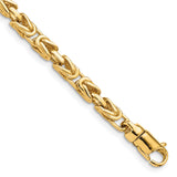 14k 4.1mm Hand-polished Byzantine Link Bracelet