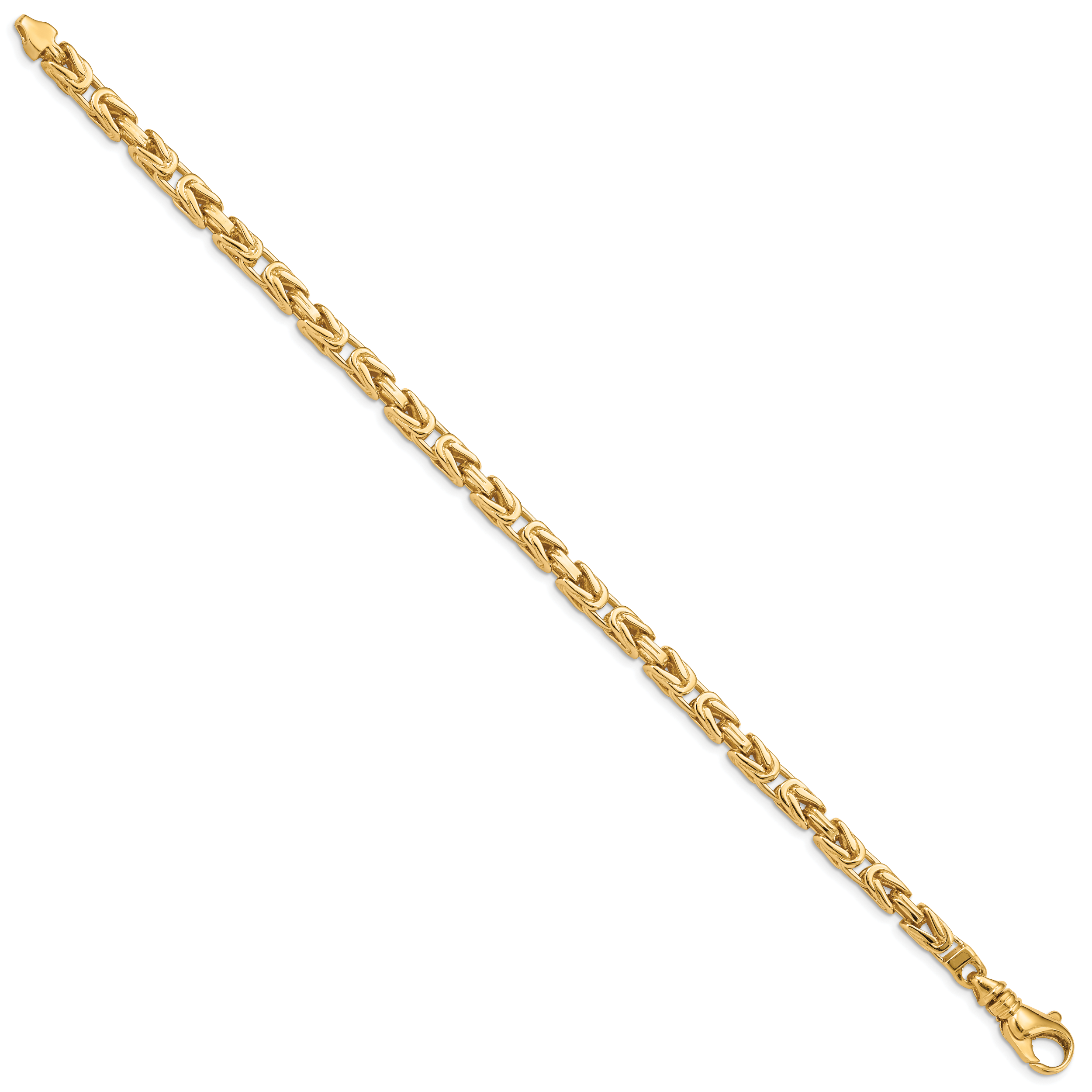 14k 4.9mm Hand-polished Byzantine Link Bracelet