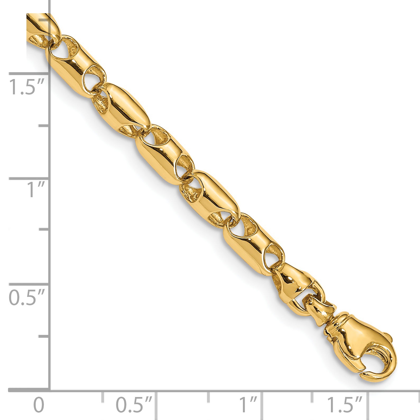 14k 4.1mm Fancy Barrel Link Bracelet