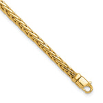 14K 4.4mm Hand-polished Flat-Edged Woven Link Bracelet