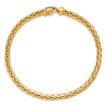14K 4.4mm Hand-polished Flat-Edged Woven Link Bracelet