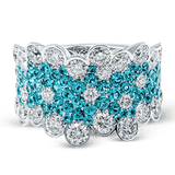Color Ring in 18k Gold with Diamonds