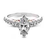Engagement Ring in 18k Gold with Diamonds