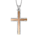 Cross Pendant in 18k Gold with Diamonds