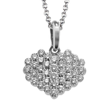 Heart Pendant in 18k Gold with Diamonds
