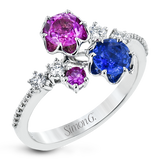 Color Ring in 18k Gold with Diamonds