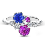 Color Ring in 18k Gold with Diamonds