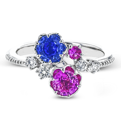 Color Ring in 18k Gold with Diamonds
