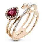 Color Ring in 18k Gold with Diamonds