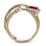 Color Ring in 18k Gold with Diamonds