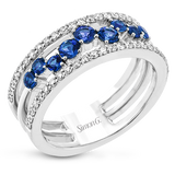 Color Ring in 18k Gold with Diamonds