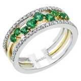 Color Ring in 18k Gold with Diamonds