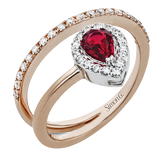 Color Ring in 18k Gold with Diamonds