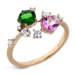 Color Ring in 18k Gold with Diamonds