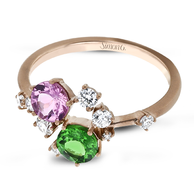 Color Ring in 18k Gold with Diamonds