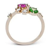 Color Ring in 18k Gold with Diamonds