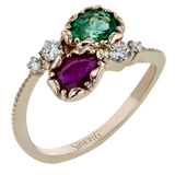 Color Ring in 18k Gold with Diamonds