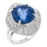 Color Ring in Platinum with Diamonds