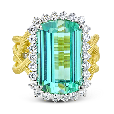 Color Ring in 18k Gold with Diamonds