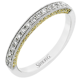 Wedding Band in 18k Gold with Diamonds