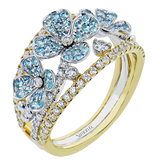 Color Ring in 18k Gold with Diamonds
