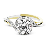 Engagement Ring in 18k Gold with Diamonds