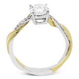 Engagement Ring in 18k Gold with Diamonds