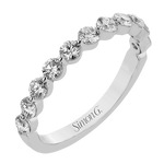 Wedding Band in 18k Gold with Diamonds