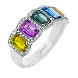 Color Ring in 18k Gold with Diamonds