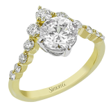 Engagement Ring in 18k Gold with Diamonds