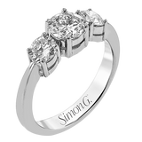 Engagement Ring in Platinum with Diamonds