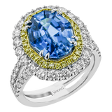 Color Ring in 18k Gold with Diamonds