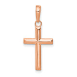 14K Rose Gold Small Cross Pendant