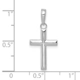 14K White Gold Small Cross Pendant